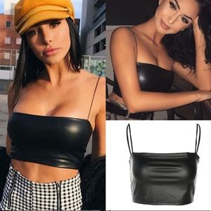 Pullover Leather Crop Top